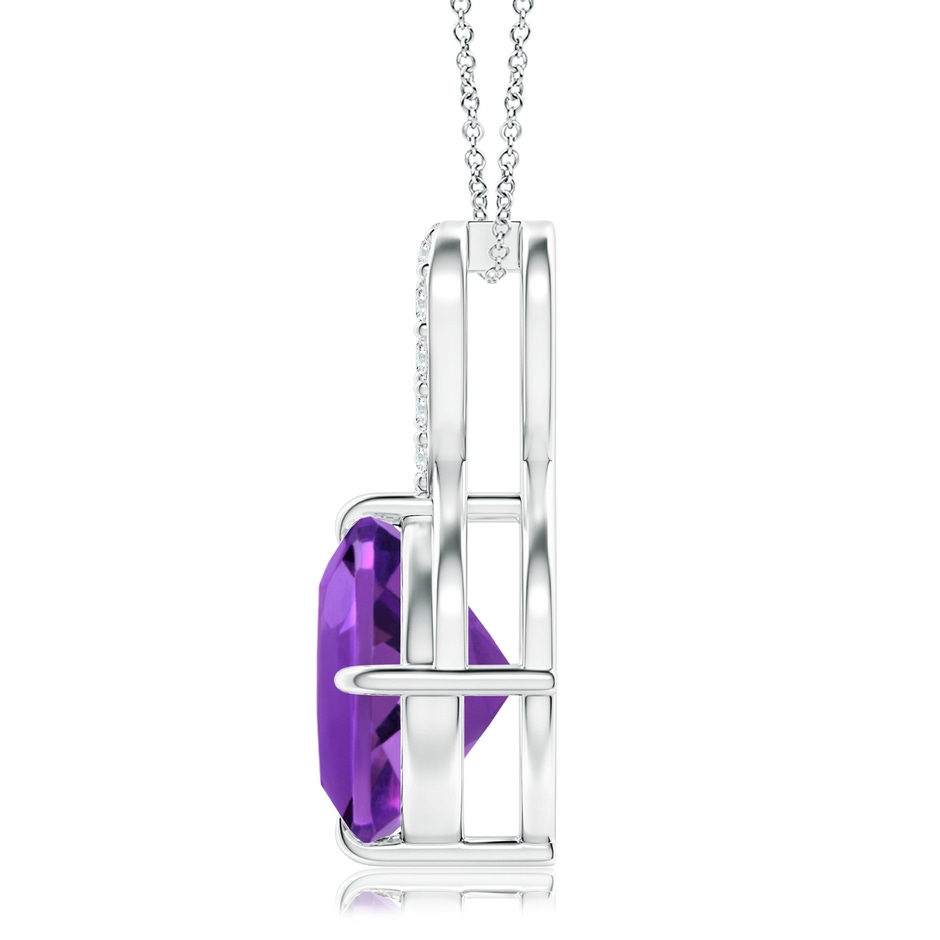 9mm AAAA Claw-Set Amethyst Infinity Pendant with Diamonds in P950 Platinum side-1