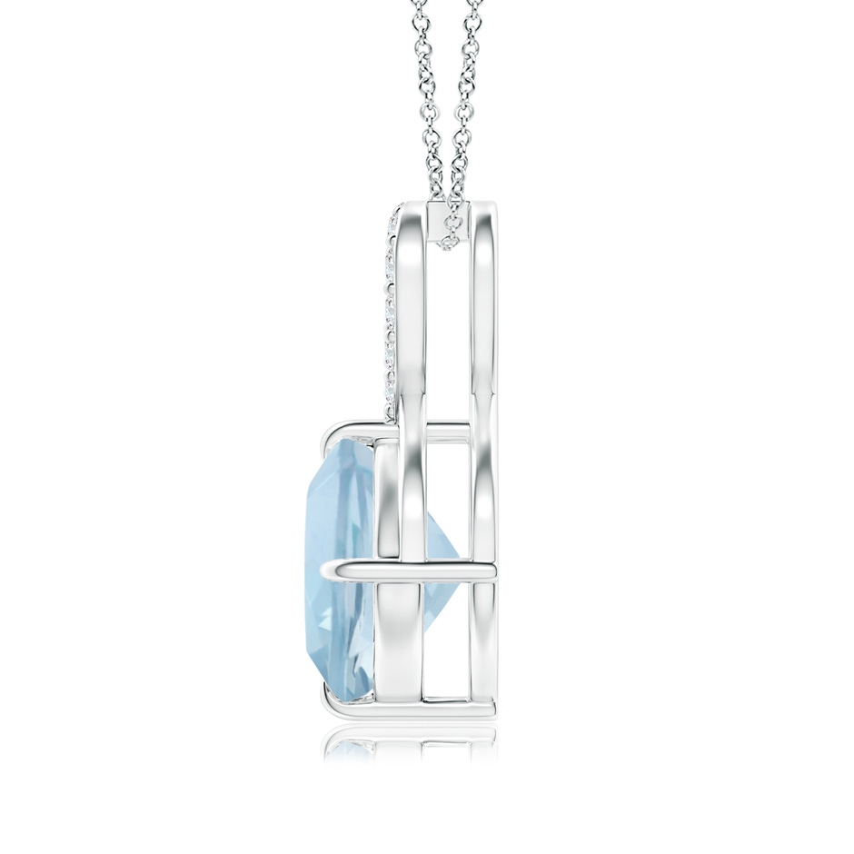 8mm AA Claw-Set Aquamarine Infinity Pendant with Diamonds in S999 Silver side-1
