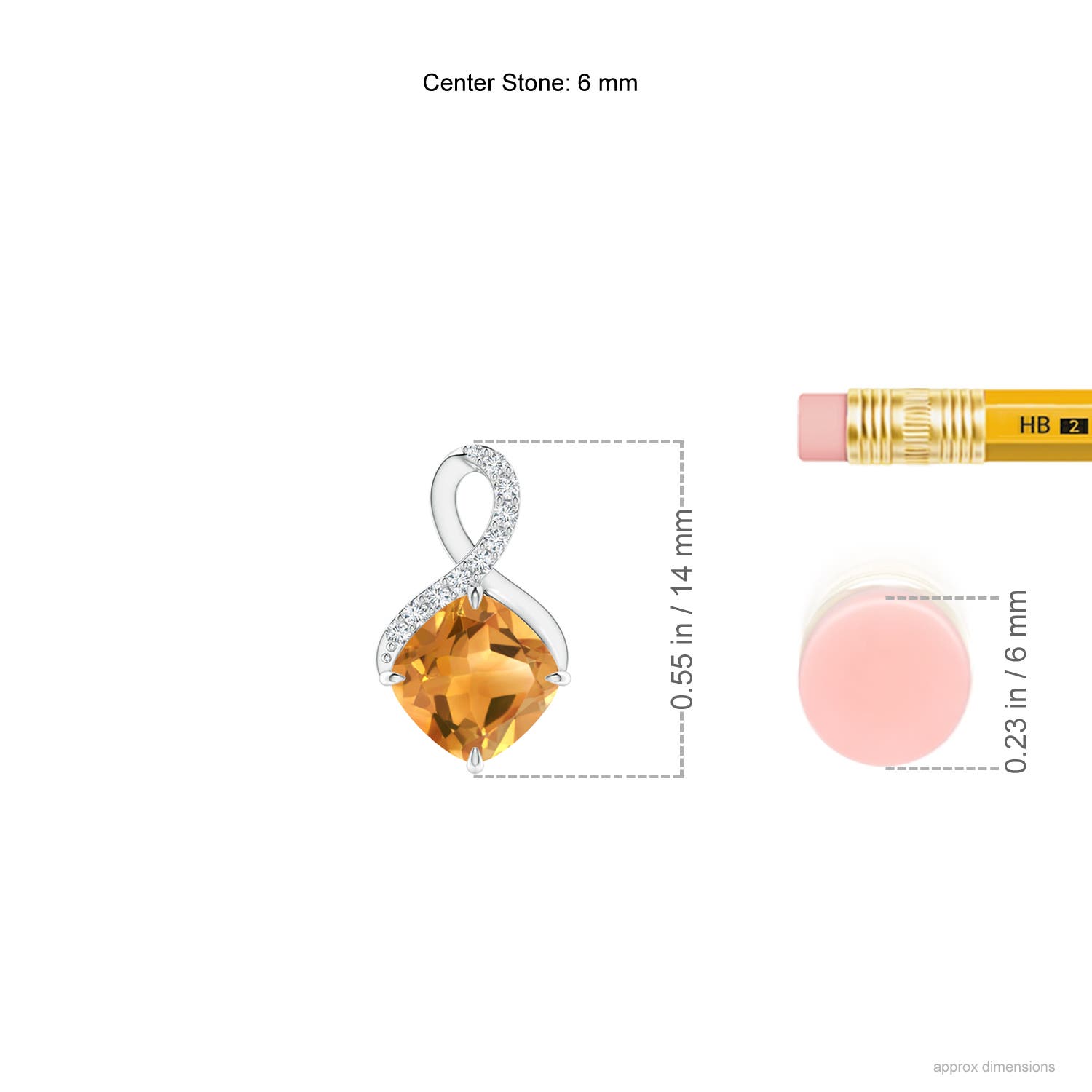 A - Citrine / 0.95 CT / 14 KT White Gold