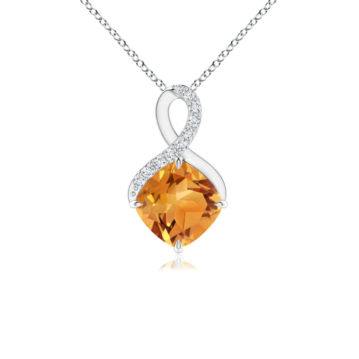 AA - Citrine / 0.95 CT / 14 KT White Gold