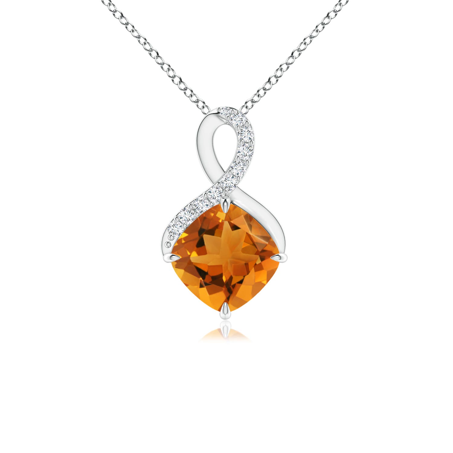 AAA - Citrine / 0.95 CT / 14 KT White Gold