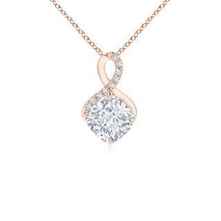 5mm GVS2 Claw-Set Diamond Infinity Pendant with Diamond Accents in Rose Gold