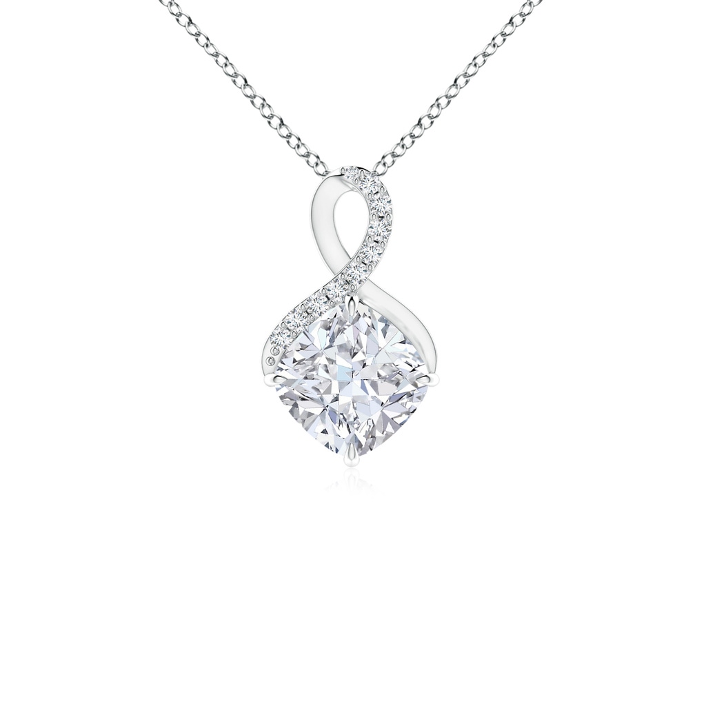 5mm GVS2 Claw-Set Diamond Infinity Pendant with Diamond Accents in S999 Silver
