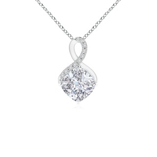 5mm HSI2 Claw-Set Diamond Infinity Pendant with Diamond Accents in S999 Silver