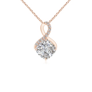 5mm IJI1I2 Claw-Set Diamond Infinity Pendant with Diamond Accents in Rose Gold