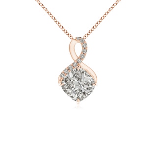 5mm KI3 Claw-Set Diamond Infinity Pendant with Diamond Accents in Rose Gold