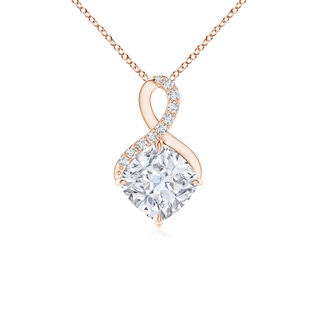 6mm GVS2 Claw-Set Diamond Infinity Pendant with Diamond Accents in 10K Rose Gold
