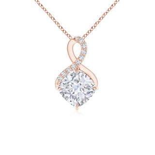 6mm GVS2 Claw-Set Diamond Infinity Pendant with Diamond Accents in 18K Rose Gold