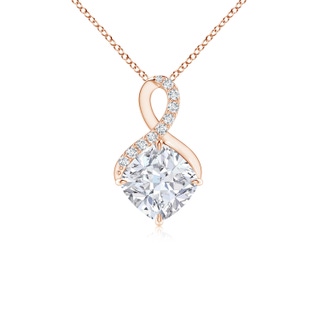 6mm GVS2 Claw-Set Diamond Infinity Pendant with Diamond Accents in 9K Rose Gold
