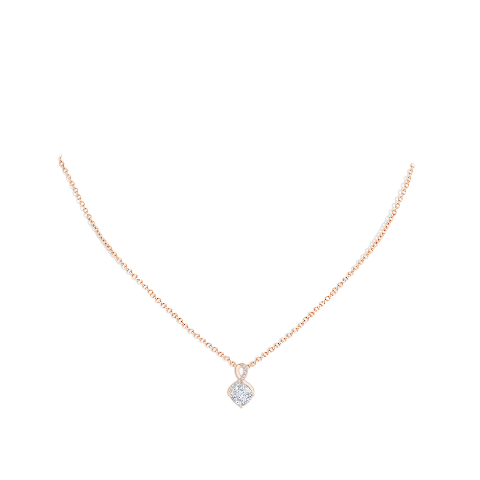 6mm GVS2 Claw-Set Diamond Infinity Pendant with Diamond Accents in Rose Gold pen
