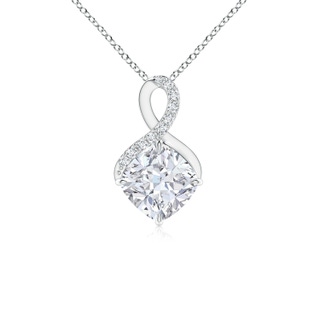 6mm GVS2 Claw-Set Diamond Infinity Pendant with Diamond Accents in S999 Silver