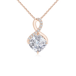 6mm HSI2 Claw-Set Diamond Infinity Pendant with Diamond Accents in Rose Gold