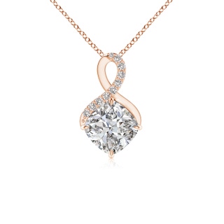 6mm IJI1I2 Claw-Set Diamond Infinity Pendant with Diamond Accents in Rose Gold