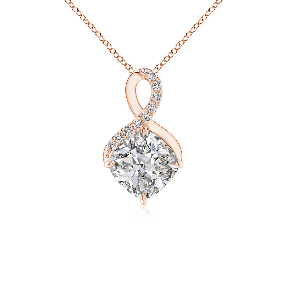 6mm IJI1I2 Claw-Set Diamond Infinity Pendant with Diamond Accents in Rose Gold 