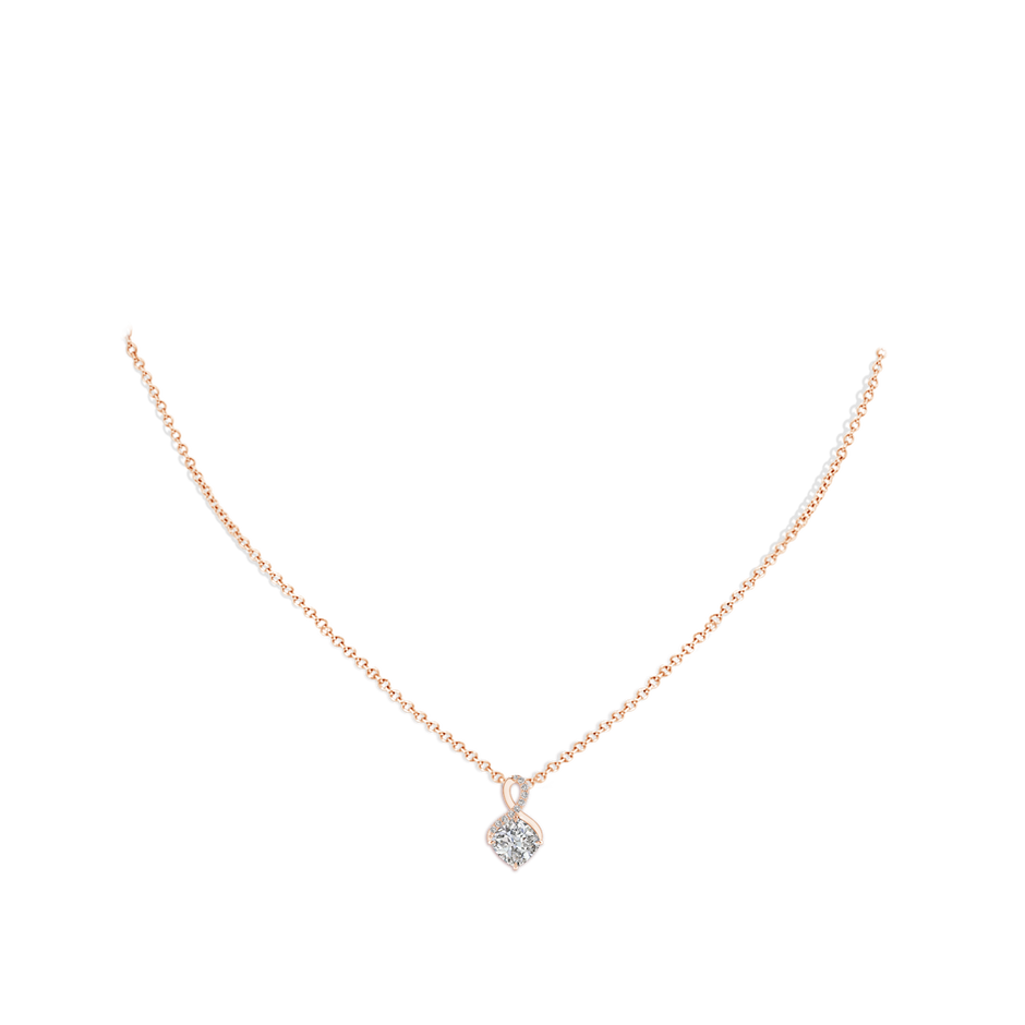 6mm IJI1I2 Claw-Set Diamond Infinity Pendant with Diamond Accents in Rose Gold pen