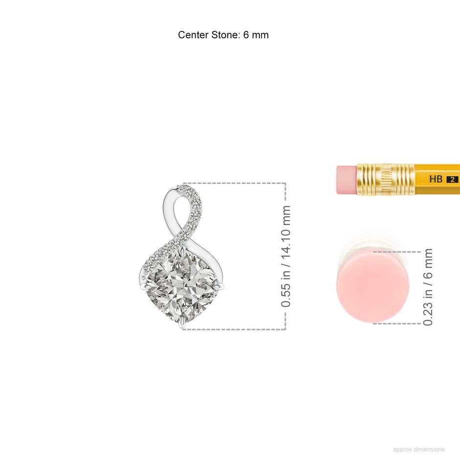 6mm KI3 Claw-Set Diamond Infinity Pendant with Diamond Accents in P950 Platinum ruler
