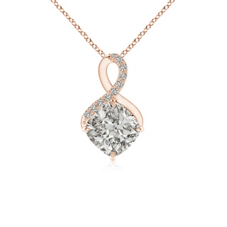 6mm KI3 Claw-Set Diamond Infinity Pendant with Diamond Accents in Rose Gold
