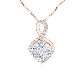 7mm GVS2 Claw-Set Diamond Infinity Pendant with Diamond Accents in Rose Gold