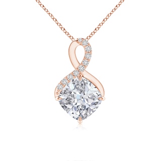 7mm HSI2 Claw-Set Diamond Infinity Pendant with Diamond Accents in 18K Rose Gold