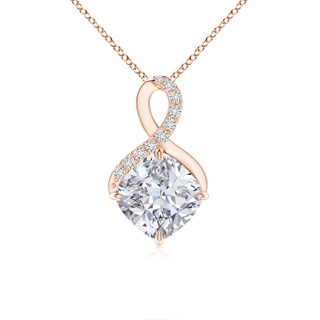 7mm HSI2 Claw-Set Diamond Infinity Pendant with Diamond Accents in Rose Gold