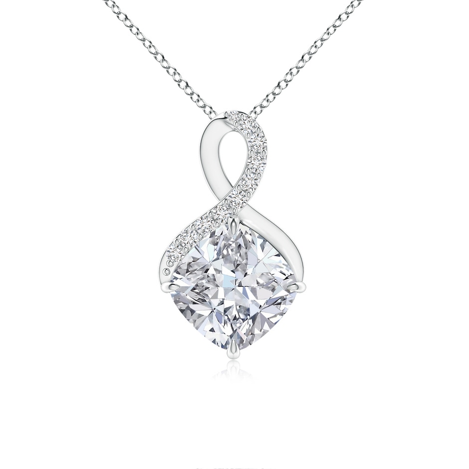 7mm HSI2 Claw-Set Diamond Infinity Pendant with Diamond Accents in S999 Silver 