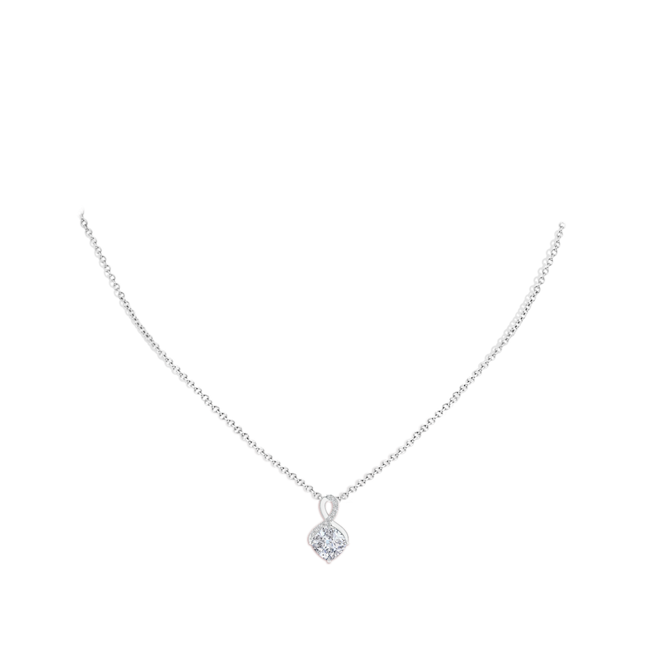 7mm HSI2 Claw-Set Diamond Infinity Pendant with Diamond Accents in S999 Silver pen