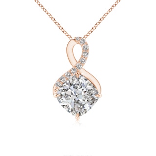 7mm IJI1I2 Claw-Set Diamond Infinity Pendant with Diamond Accents in Rose Gold