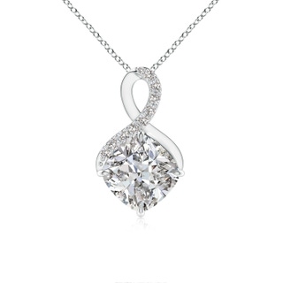 7mm IJI1I2 Claw-Set Diamond Infinity Pendant with Diamond Accents in S999 Silver