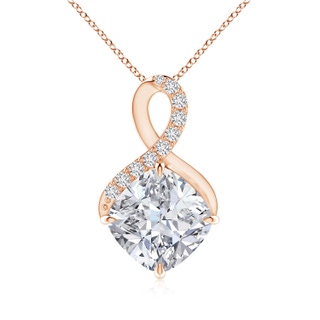 8.9mm HSI2 Claw-Set Diamond Infinity Pendant with Diamond Accents in Rose Gold