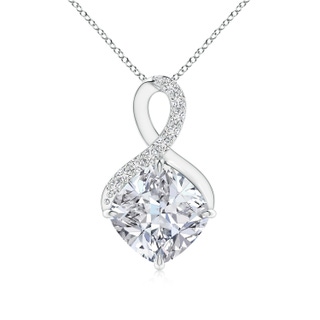 8mm HSI2 Claw-Set Diamond Infinity Pendant with Diamond Accents in S999 Silver