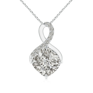 8mm KI3 Claw-Set Diamond Infinity Pendant with Diamond Accents in S999 Silver