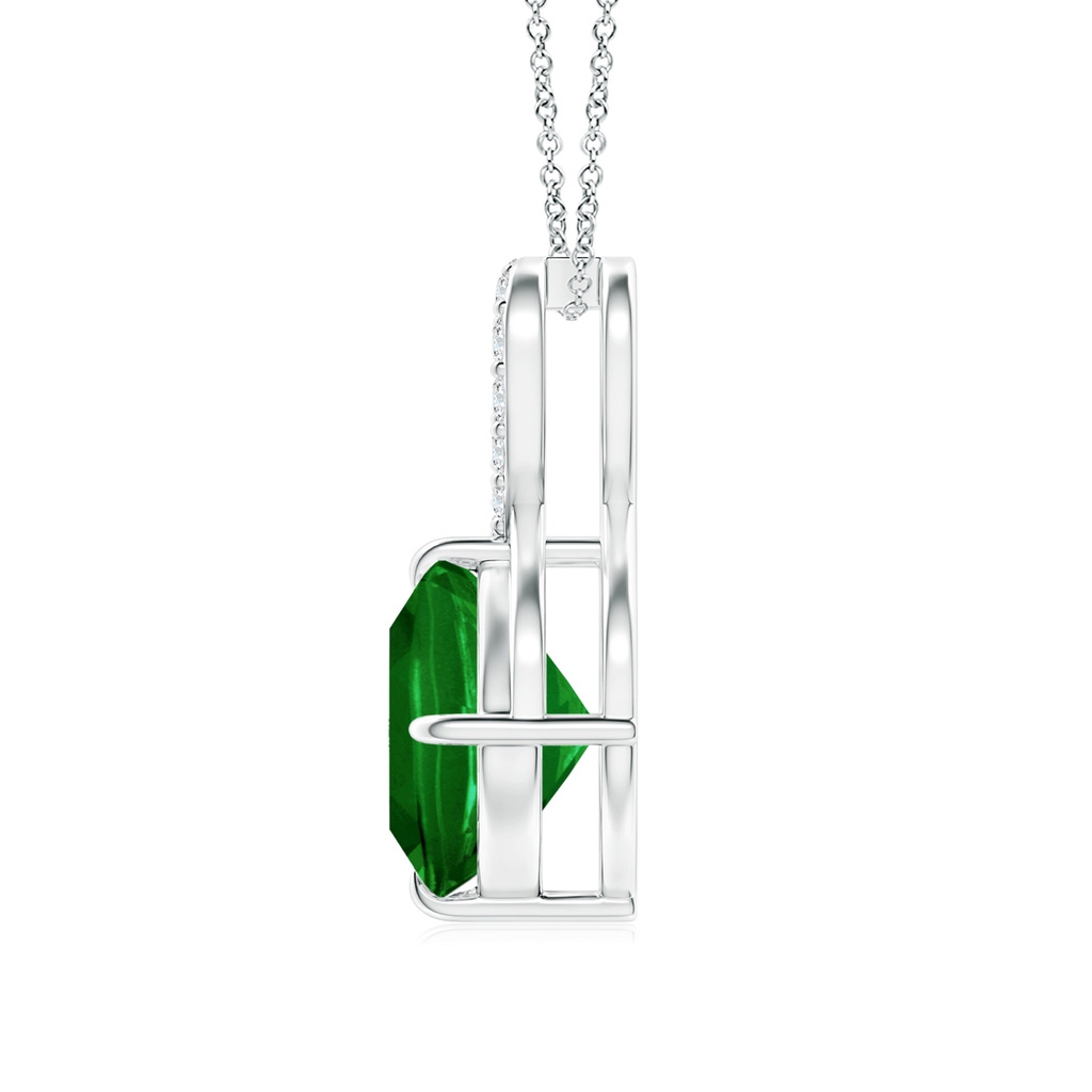 8mm AAAA Claw-Set Emerald Infinity Pendant with Diamonds in P950 Platinum Side 199