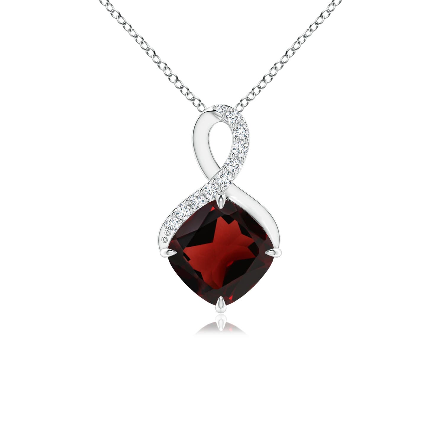 AA - Garnet / 1.29 CT / 14 KT White Gold