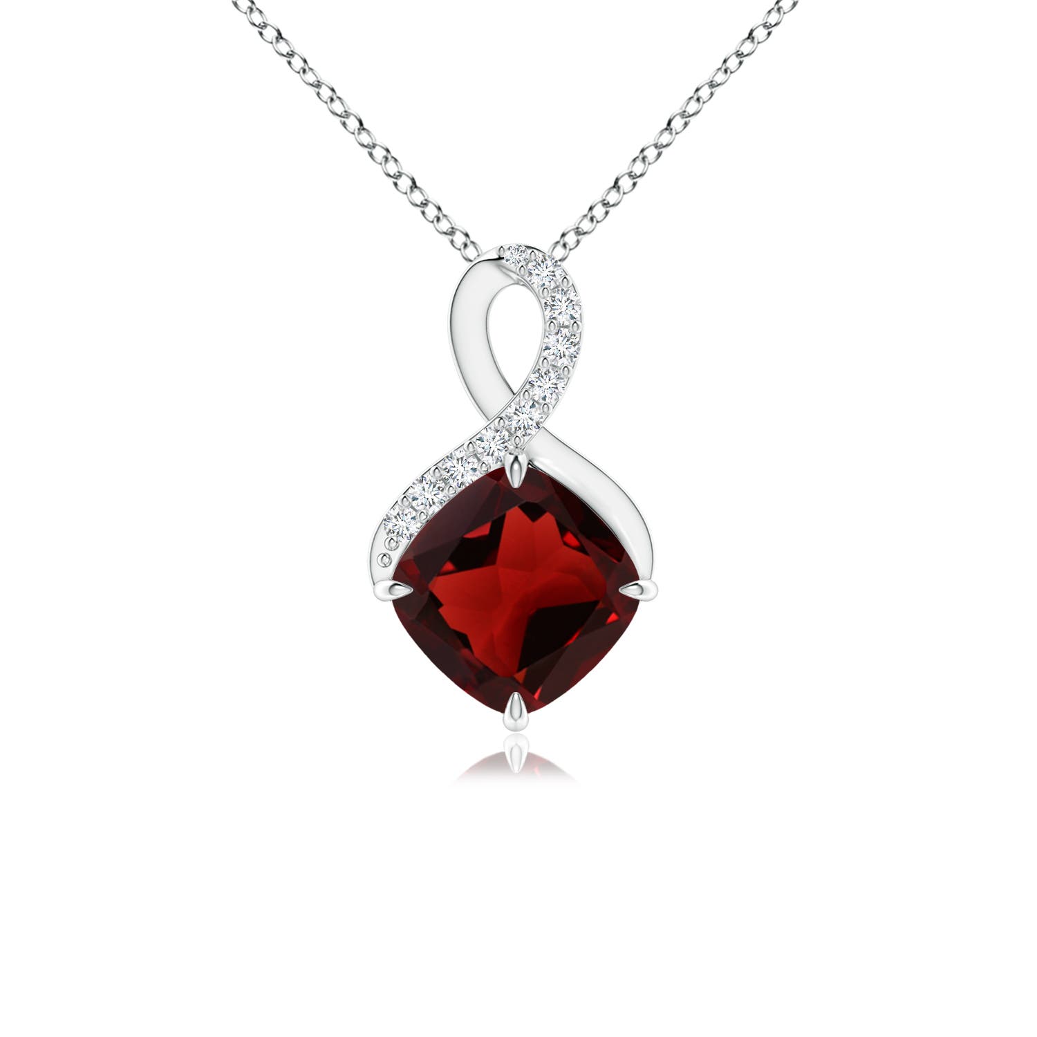 AAA - Garnet / 1.29 CT / 14 KT White Gold