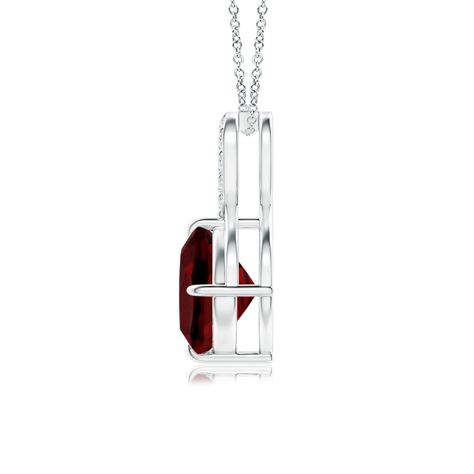 7mm AAAA Claw-Set Garnet Infinity Pendant with Diamonds in P950 Platinum side 199