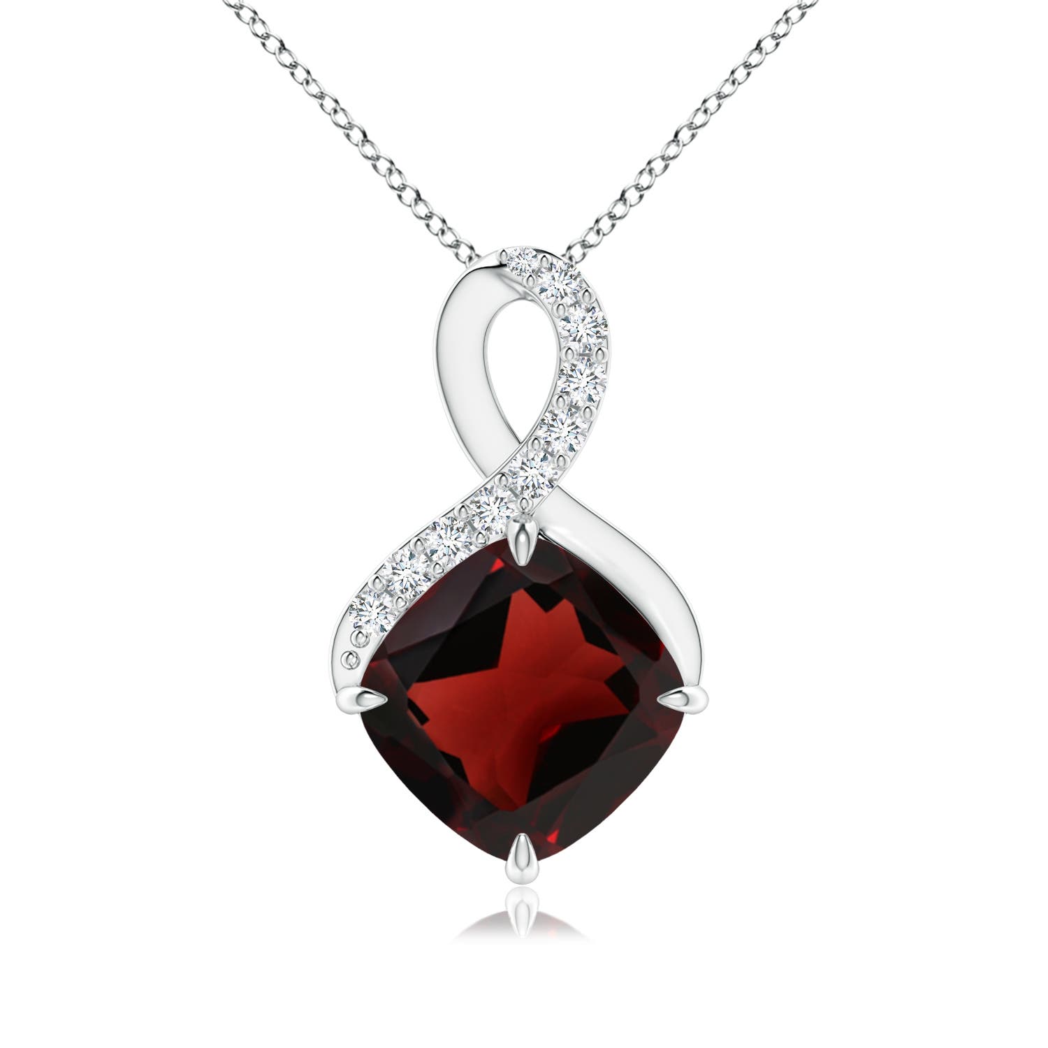 AA - Garnet / 2.59 CT / 14 KT White Gold