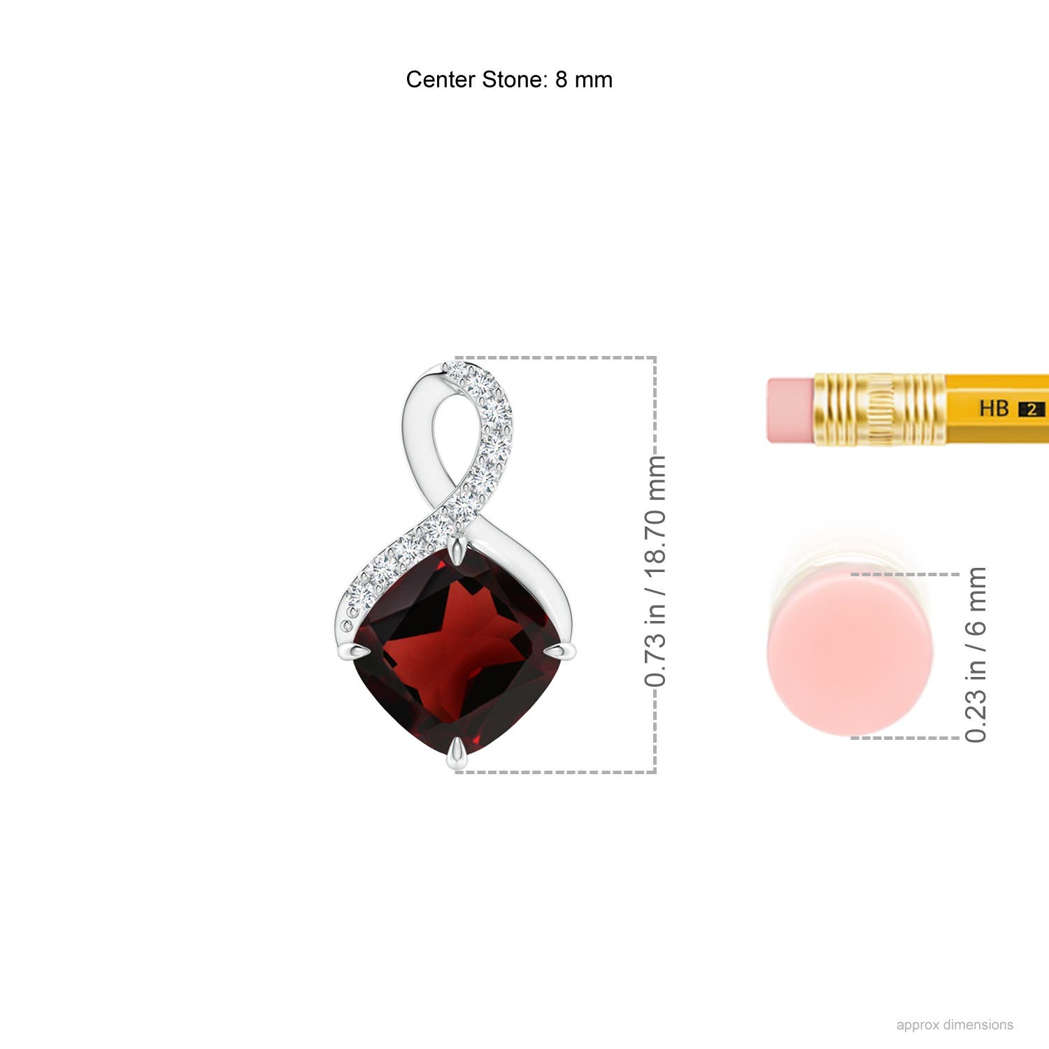 AA - Garnet / 2.59 CT / 14 KT White Gold