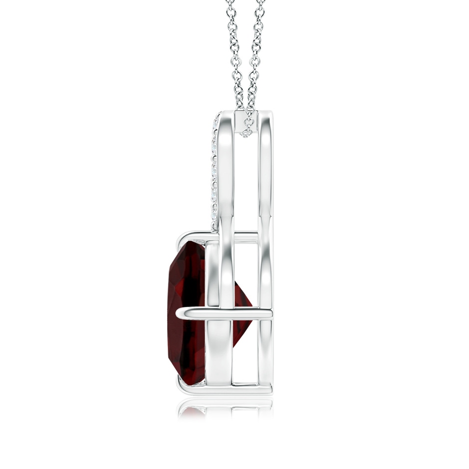 8mm AAA Claw-Set Garnet Infinity Pendant with Diamonds in White Gold side 199