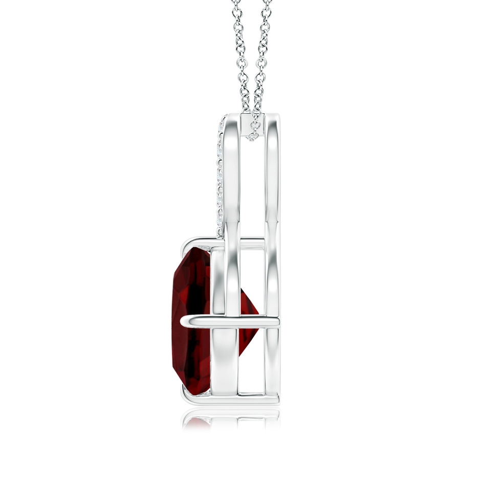 8mm AAAA Claw-Set Garnet Infinity Pendant with Diamonds in P950 Platinum side 199