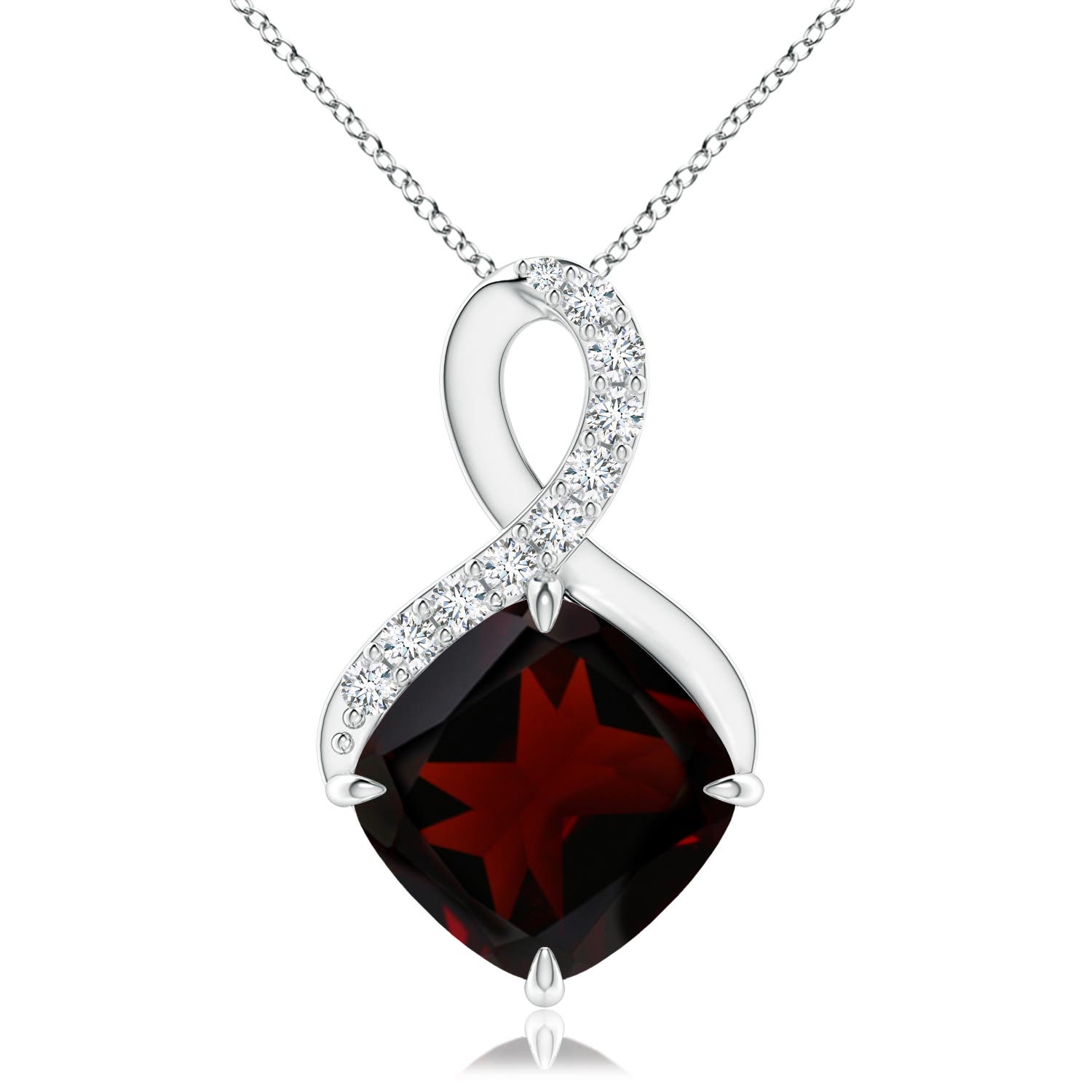 A - Garnet / 3.71 CT / 14 KT White Gold