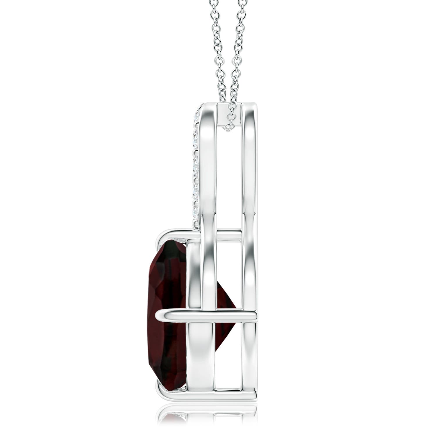 A - Garnet / 3.71 CT / 14 KT White Gold