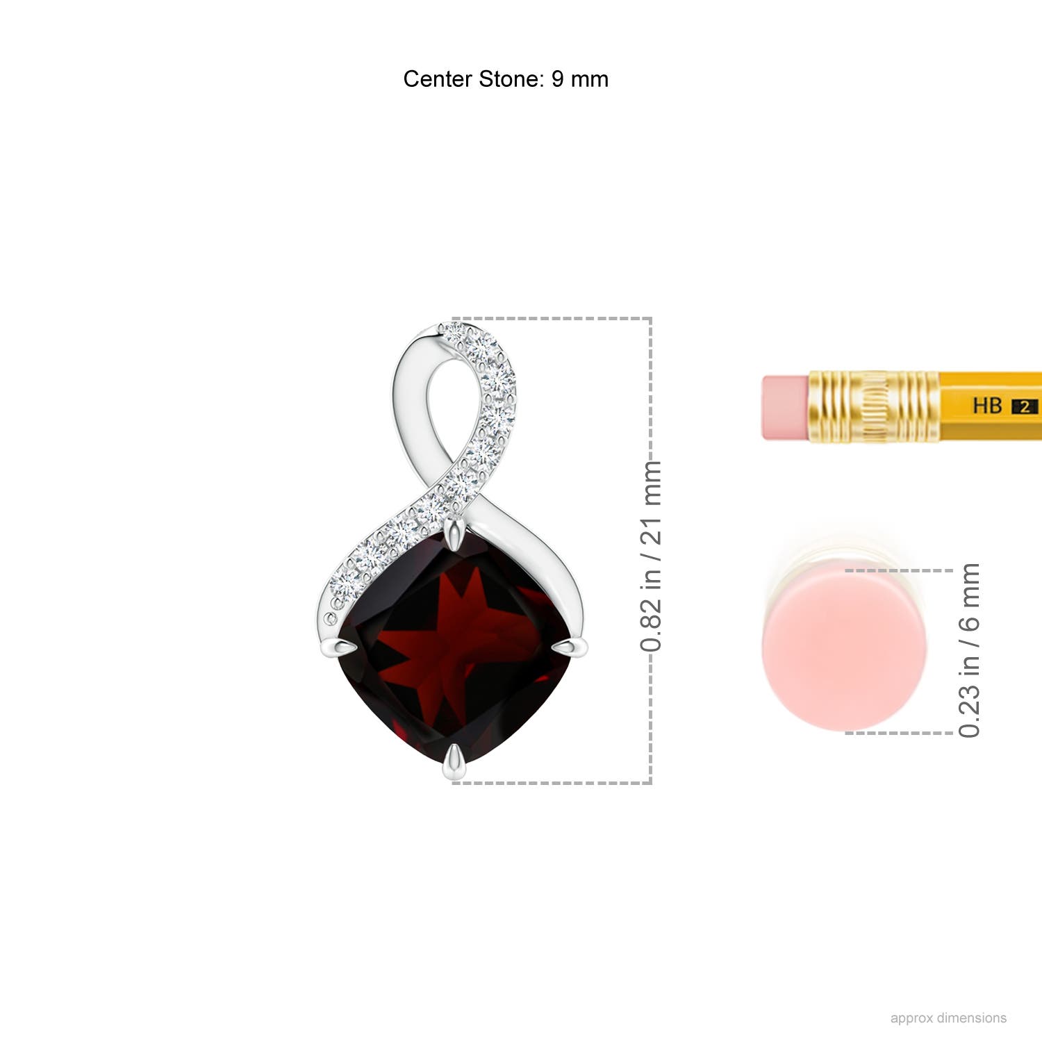 A - Garnet / 3.71 CT / 14 KT White Gold