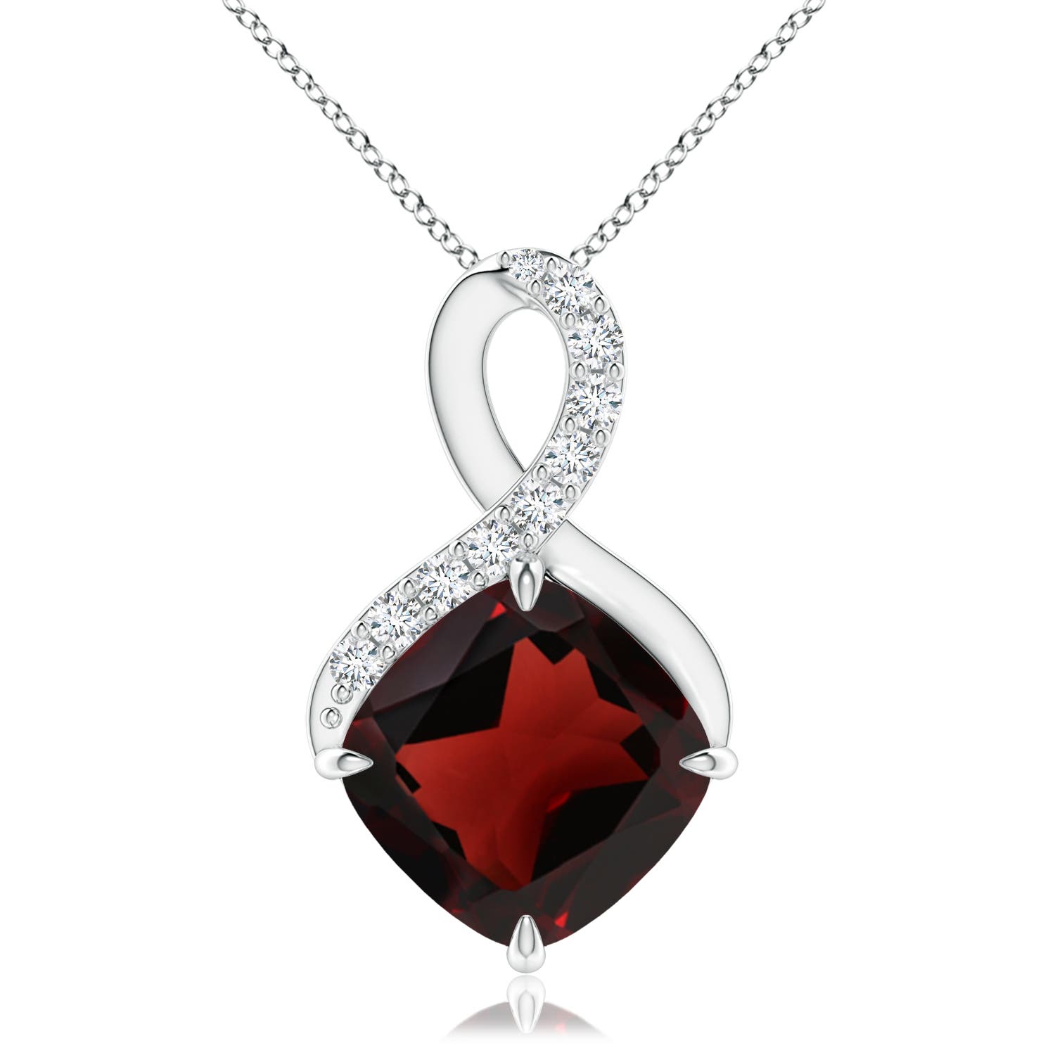 AA - Garnet / 3.71 CT / 14 KT White Gold