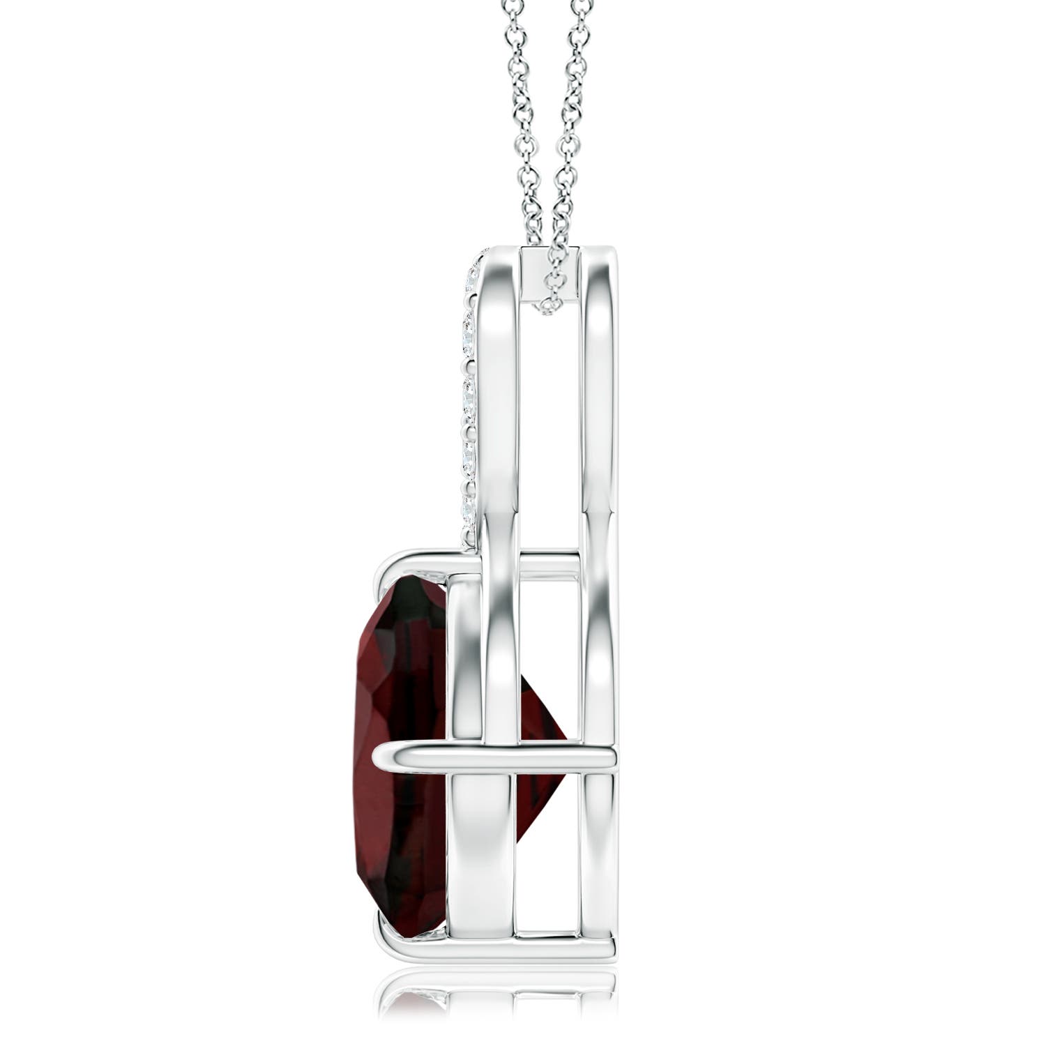 AA - Garnet / 3.71 CT / 14 KT White Gold