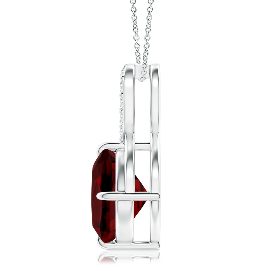 9mm AAAA Claw-Set Garnet Infinity Pendant with Diamonds in P950 Platinum side 199