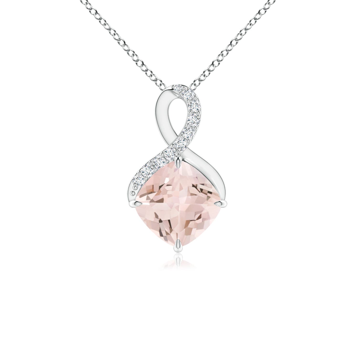 AA - Morganite / 0.79 CT / 14 KT White Gold