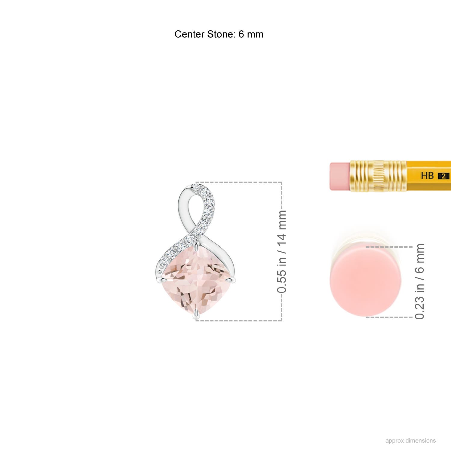 AA - Morganite / 0.79 CT / 14 KT White Gold