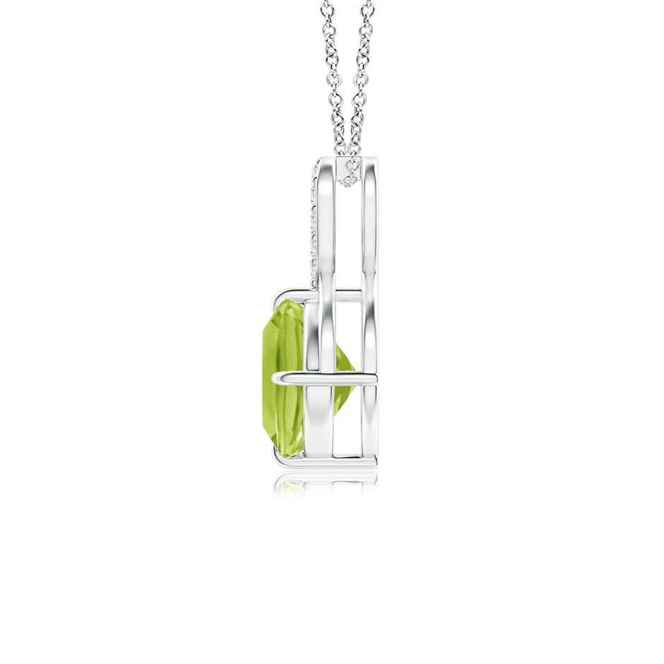 6mm AA Claw-Set Peridot Infinity Pendant with Diamonds in S999 Silver side-1
