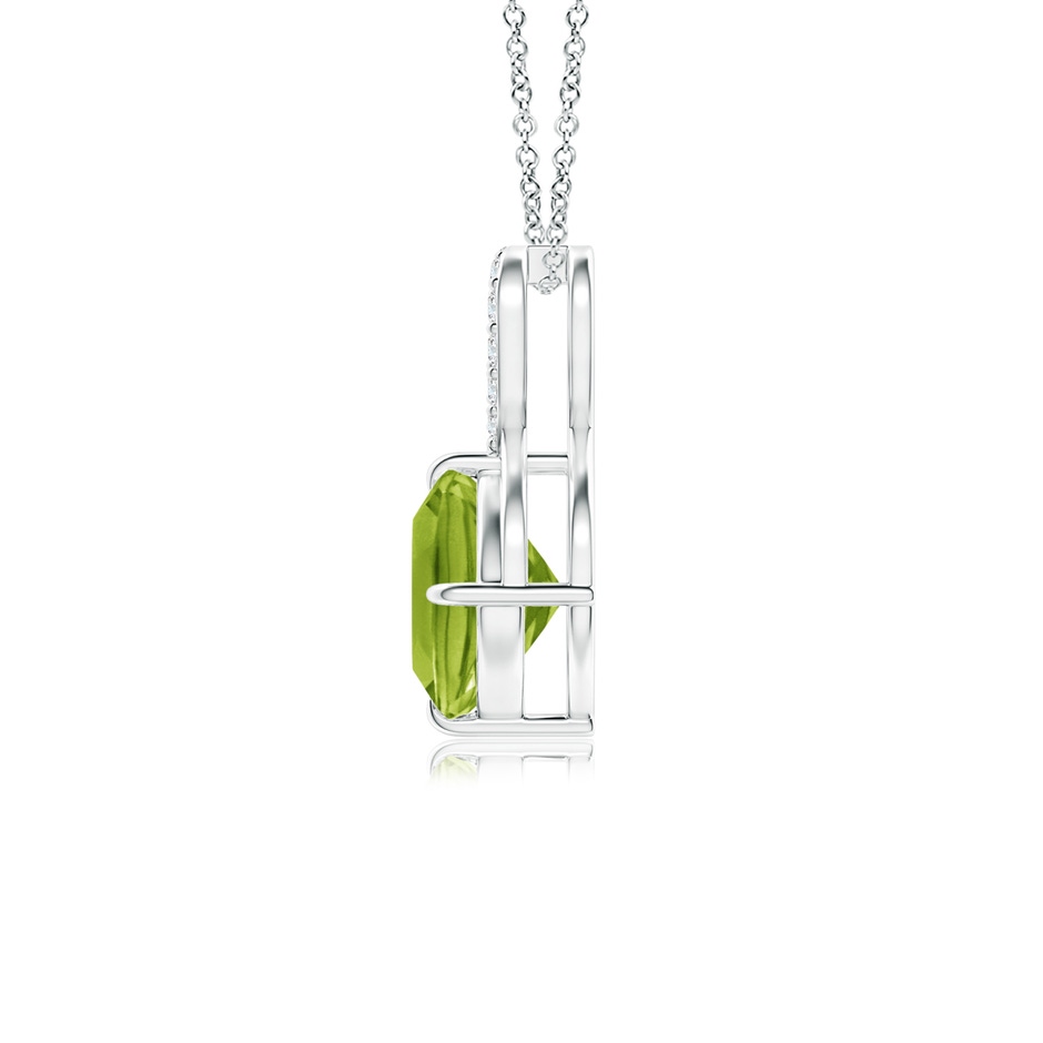 6mm AAA Claw-Set Peridot Infinity Pendant with Diamonds in S999 Silver side-1