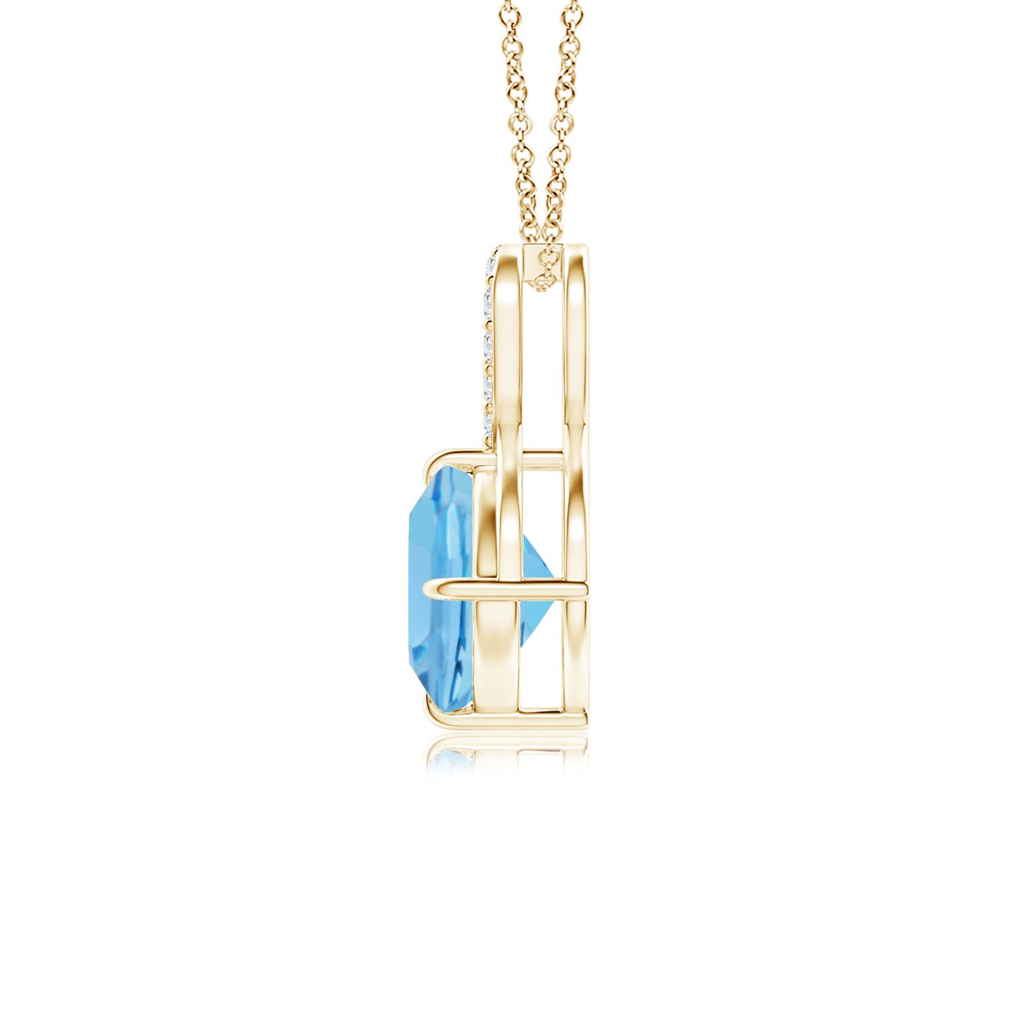 A - Swiss Blue Topaz / 1.14 CT / 14 KT Yellow Gold